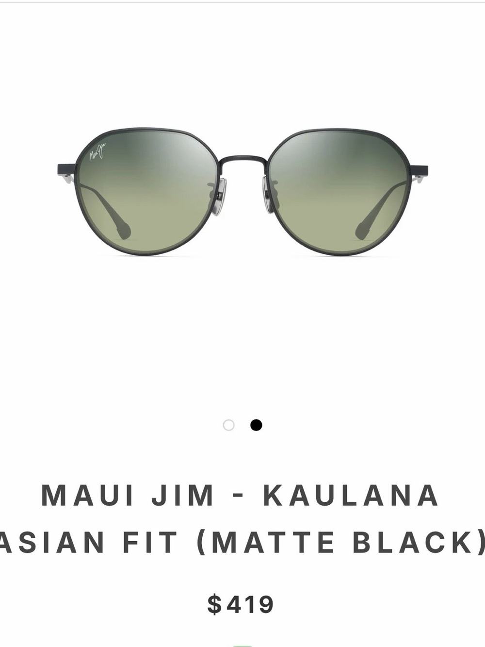 MAUI JIM - KAULANA ASIAN FIT - MATTE BLACK - LIKE NEW